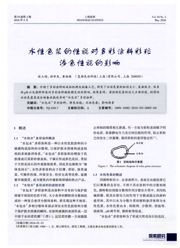 水性色浆的性能对多彩涂料彩粒渗色性能的影响