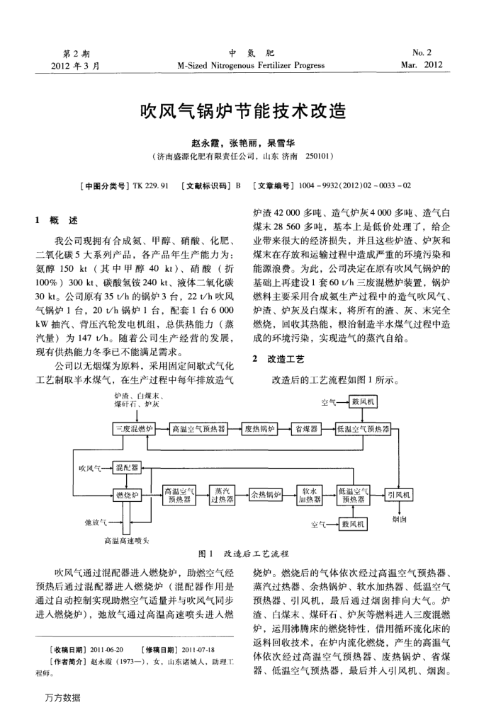 吹风气锅炉节能技术改造
