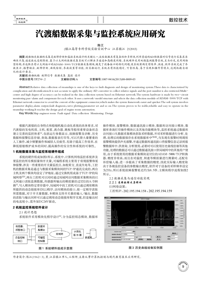 汽渡船数据采集与监控系统应用研究