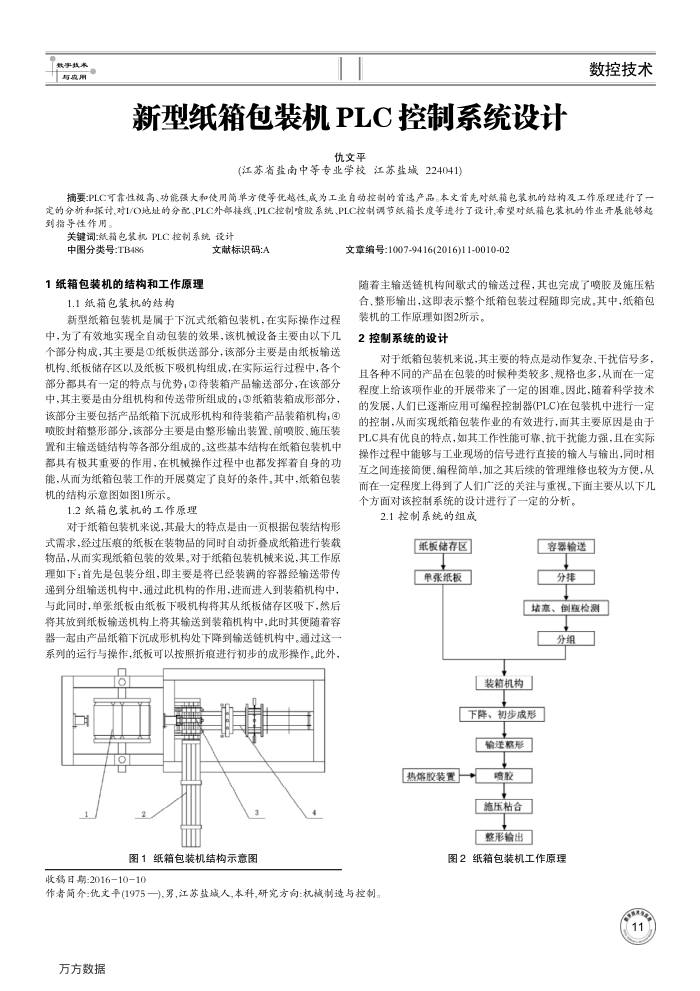 新型纸箱包装机PLC控制系统设计