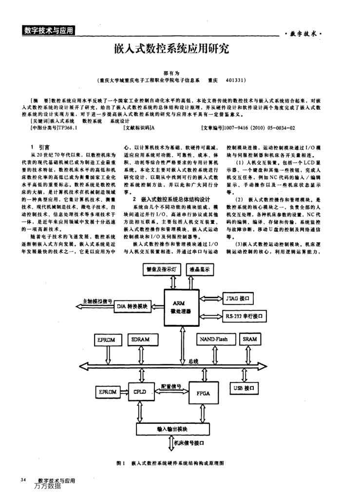 嵌入式数控系统应用研究