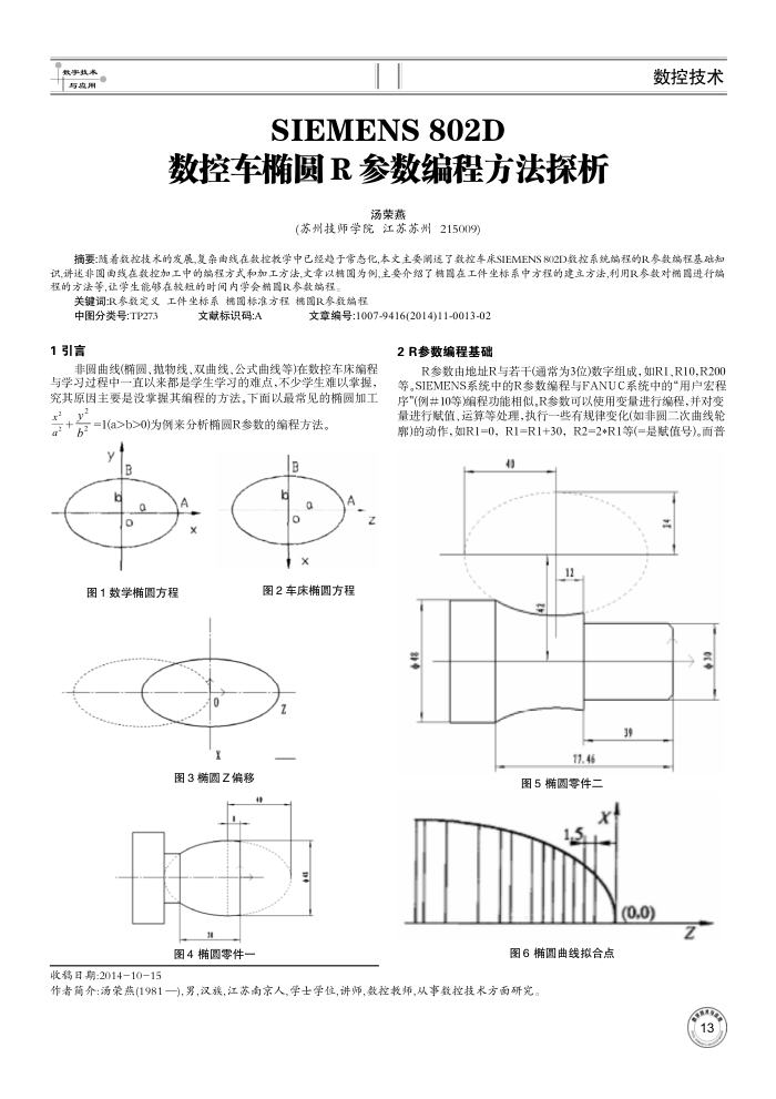 SIEMENS 802D数控车椭圆R参数编程方法探析