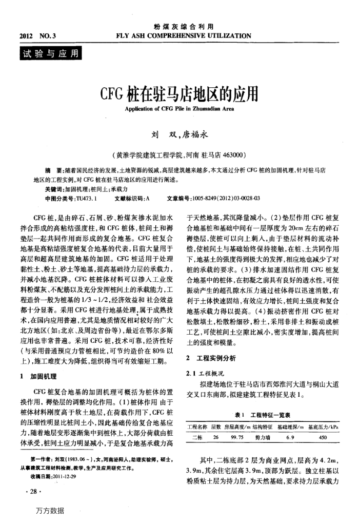 CFG桩在驻马店地区的应用