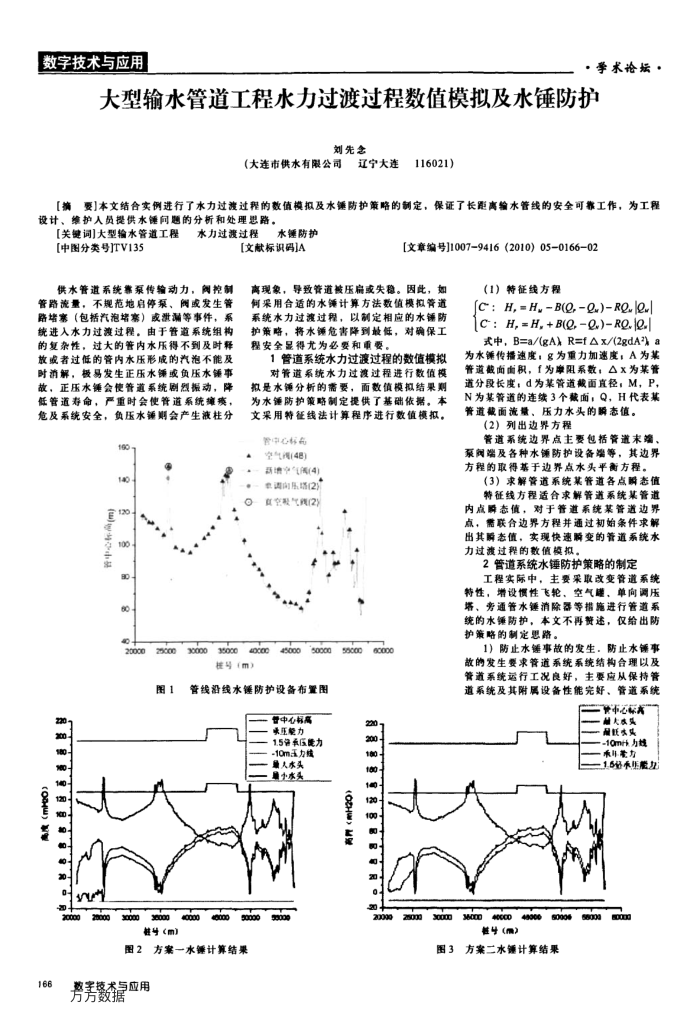 大型输水管道工程水力过渡过程数值模拟及水锤防护