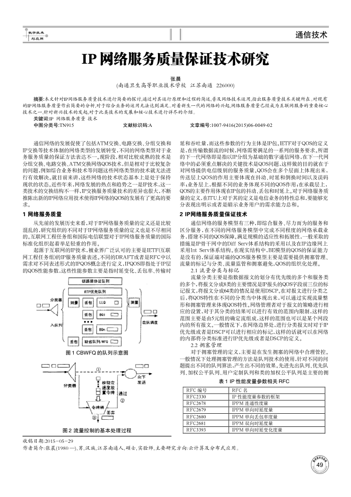 IP网络服务质量保证技术研究