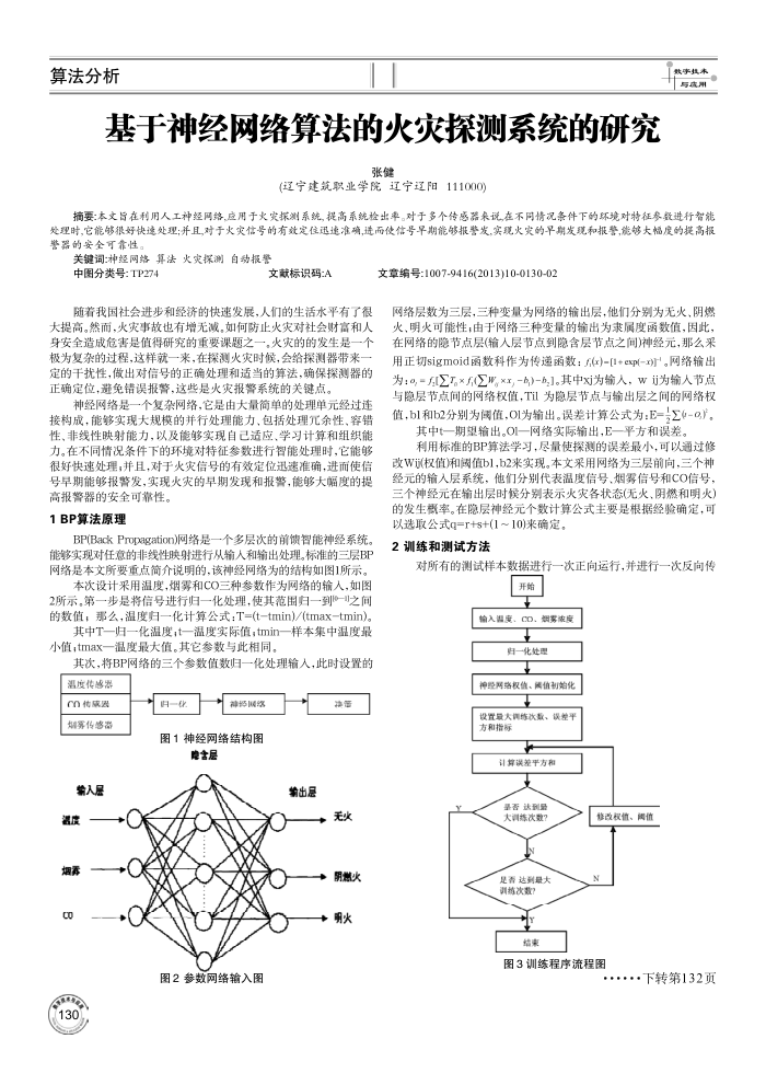 基于神经网络算法的火灾探测系统的研究