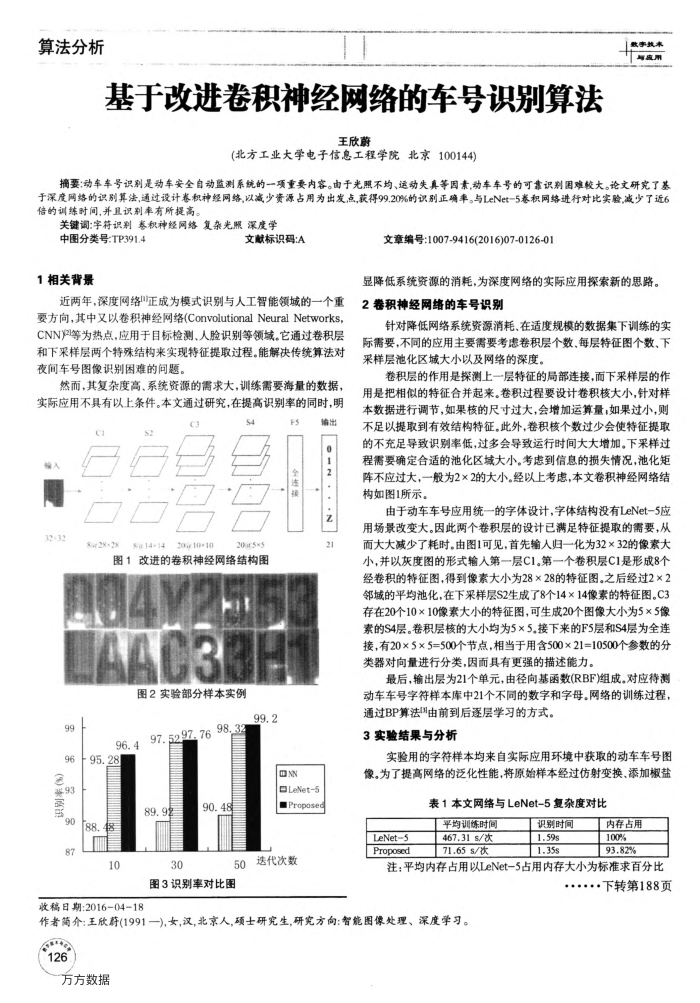 基于改进卷积神经网络的车号识别算法