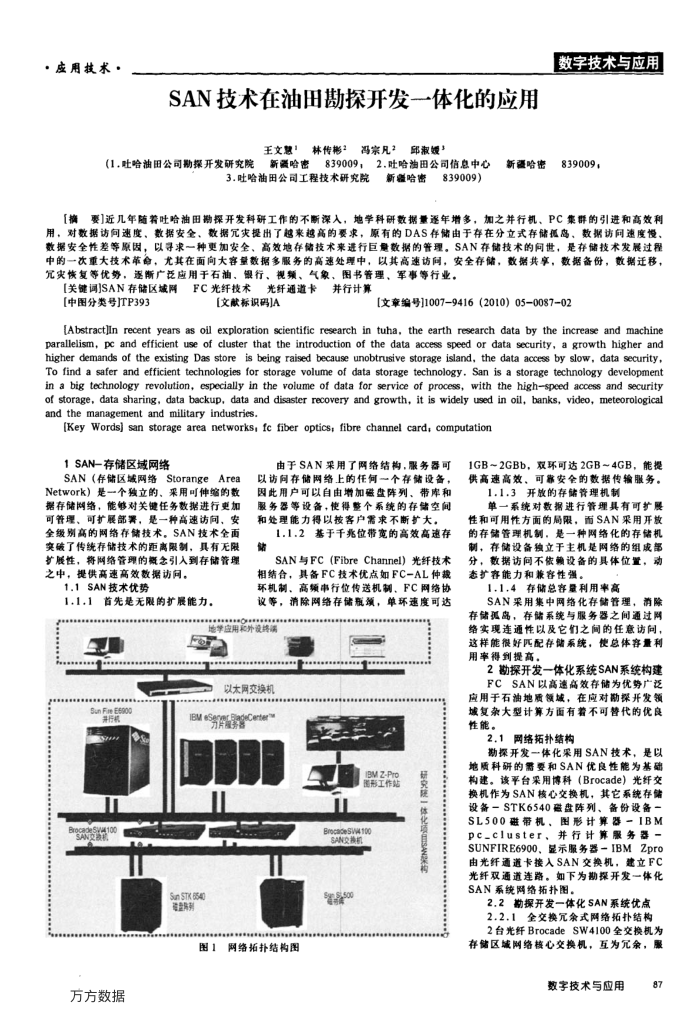 SAN技术在油田勘探开发一体化的应用