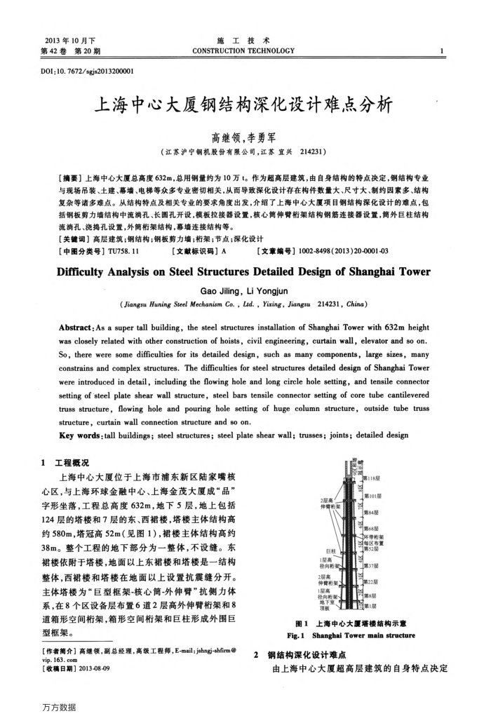 上海中心大厦钢结构深化设计难点分析