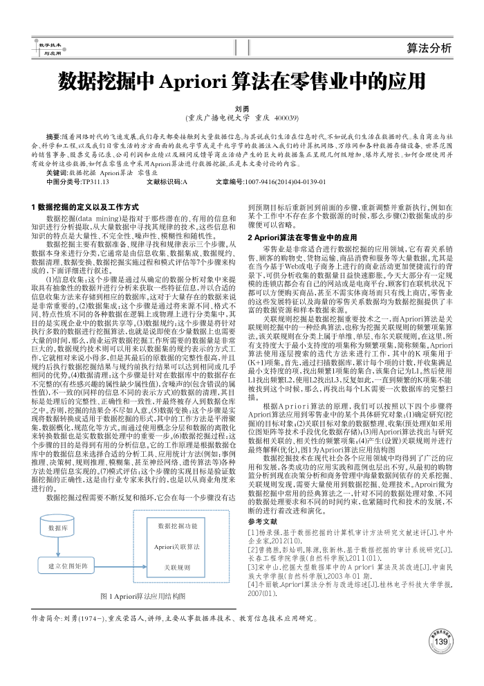 数据挖掘中Apriori算法在零售业中的应用