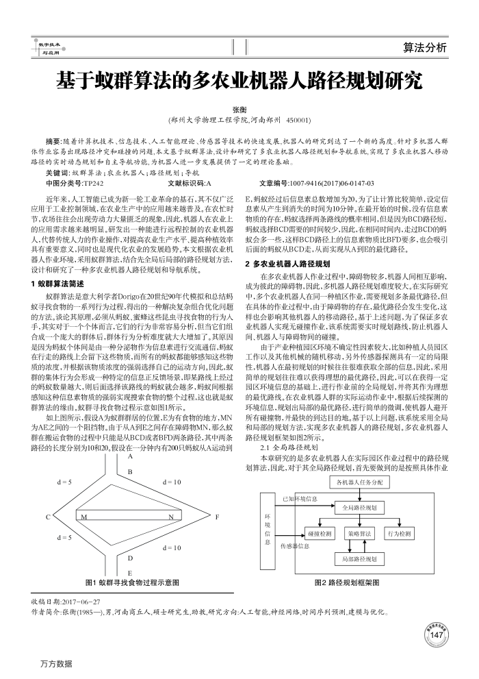 基于蚁群算法的多农业机器人路径规划研究