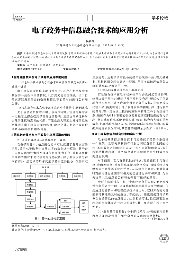 电子政务中信息融合技术的应用分析