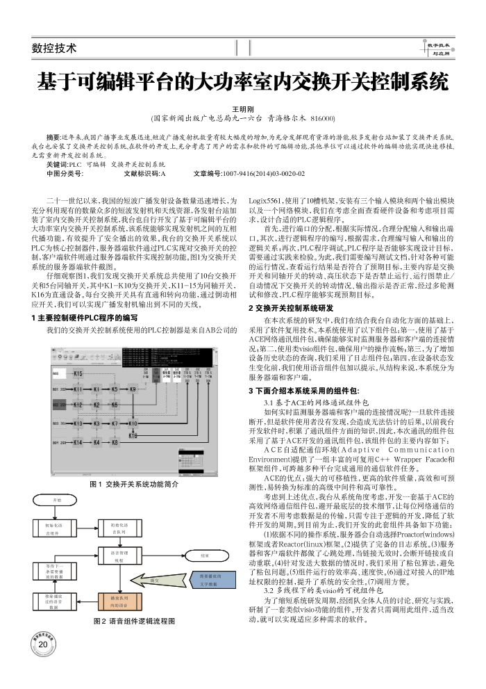 基于可编辑平台的大功率室内交换开关控制系统