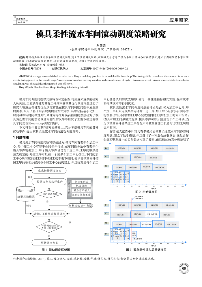 模具柔性流水车间滚动调度策略研究