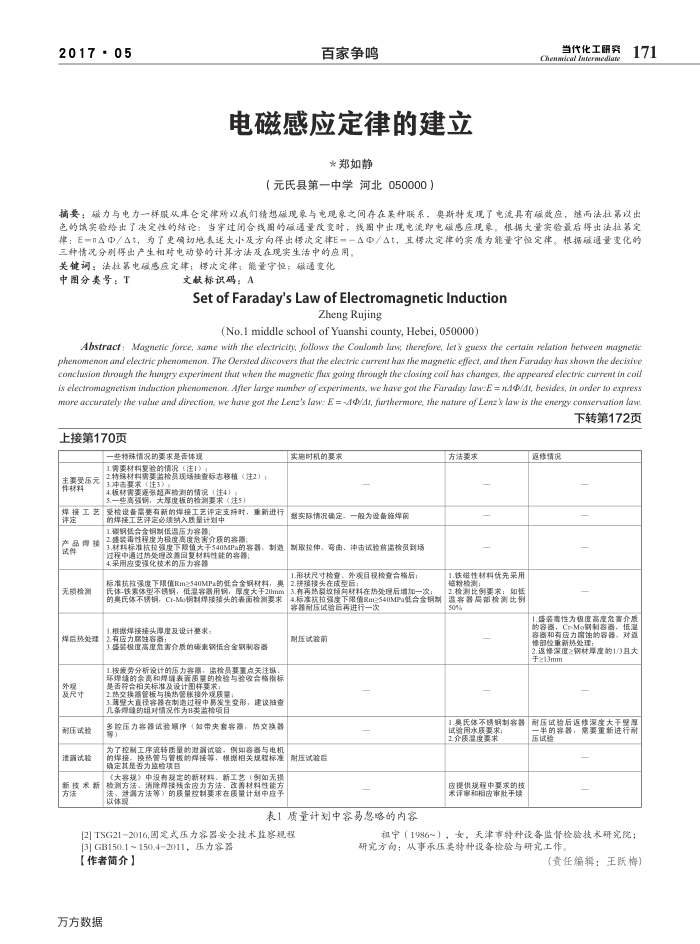 电磁感应定律的建立