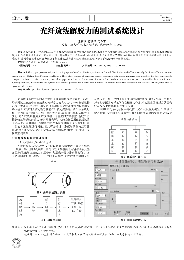 光纤放线解脱力的测试系统设计