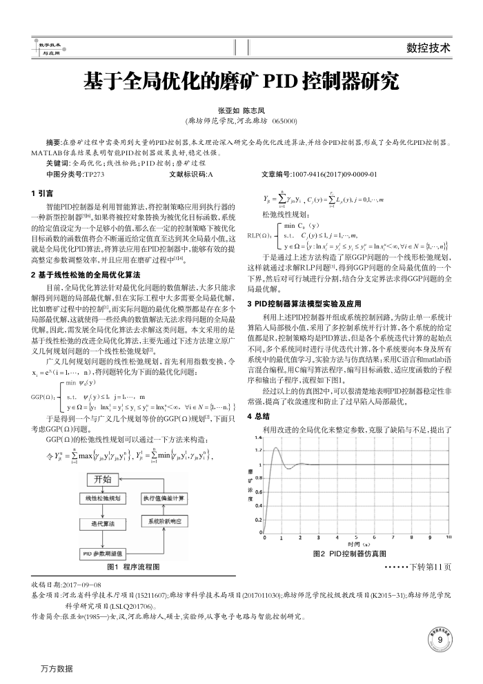 基于全局优化的磨矿PID控制器研究