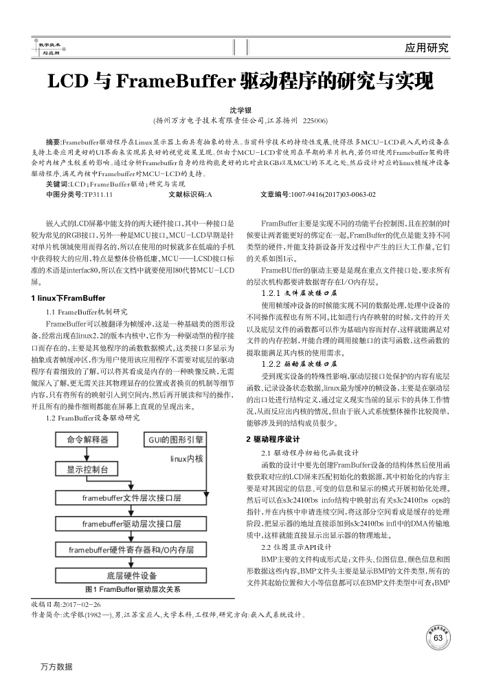 LCD与FrameBuffer驱动程序的研究与实现