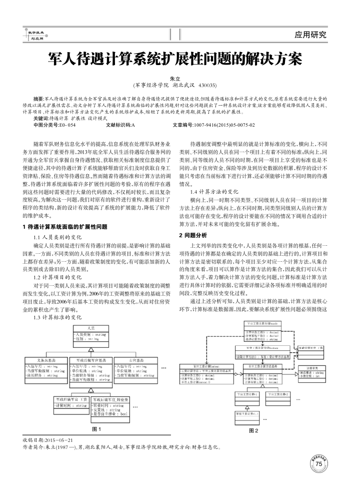 军人待遇计算系统扩展性问题的解决方案