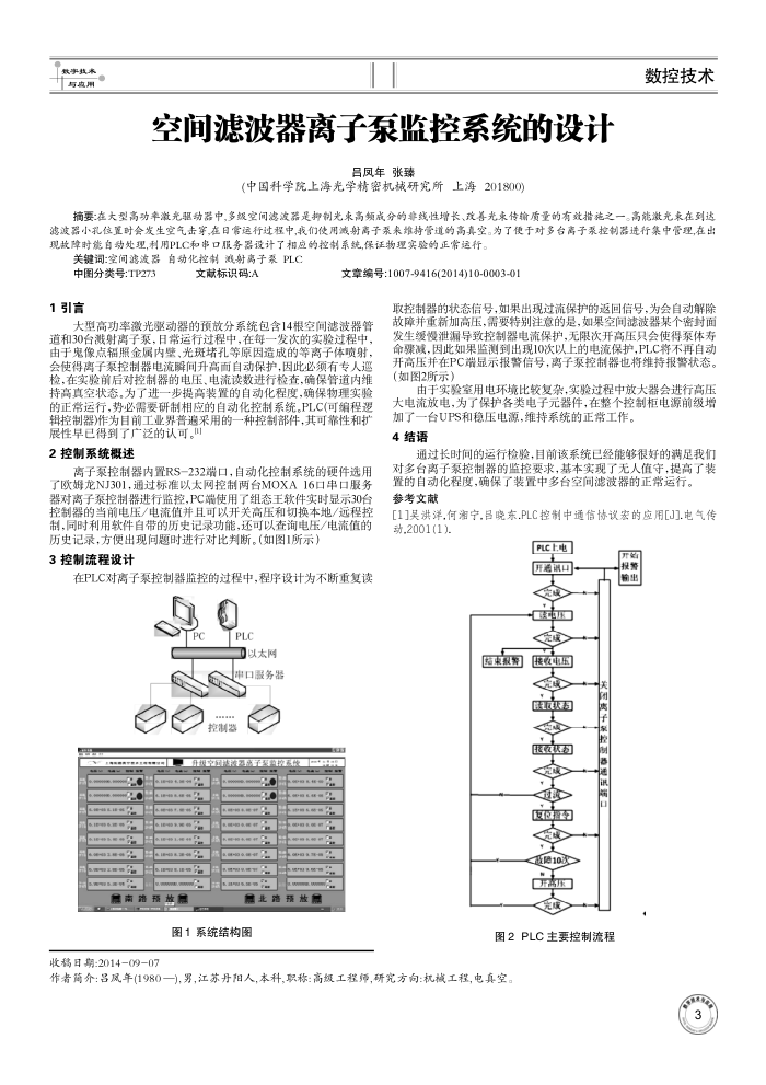 空间滤波器离子泵监控系统的设计