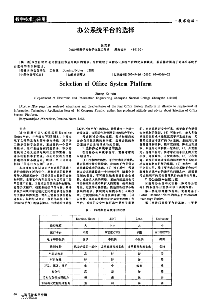 办公系统平台的选择