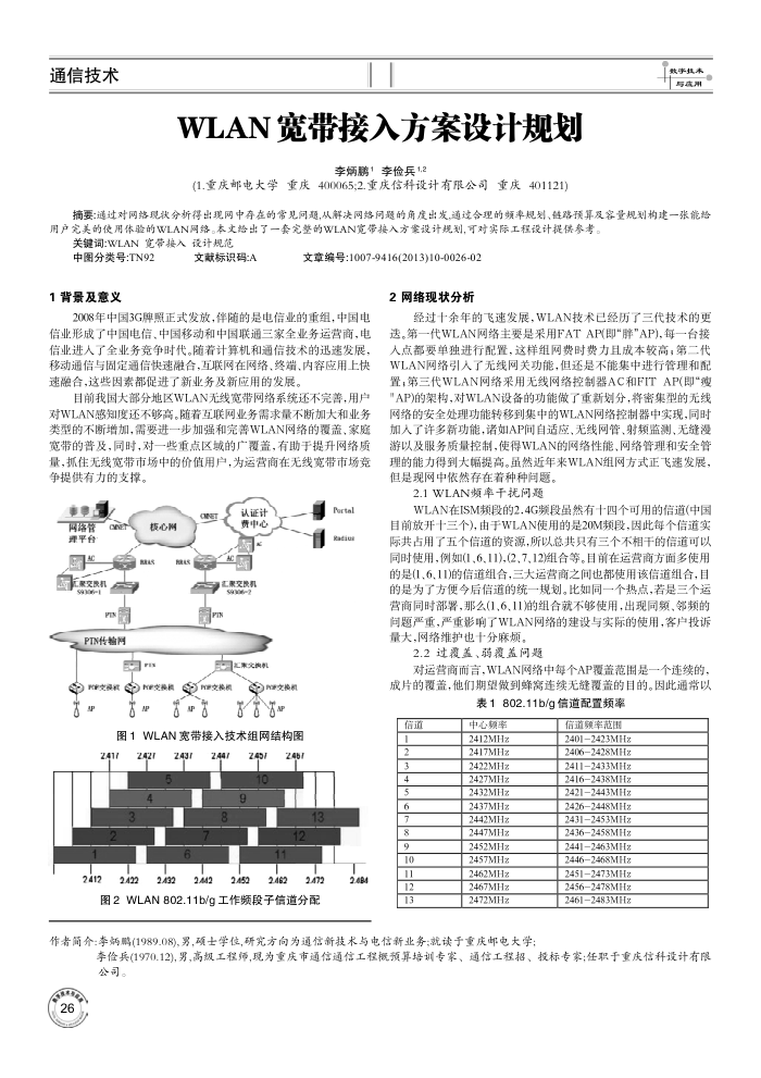 WLAN宽带接入方案设计规划