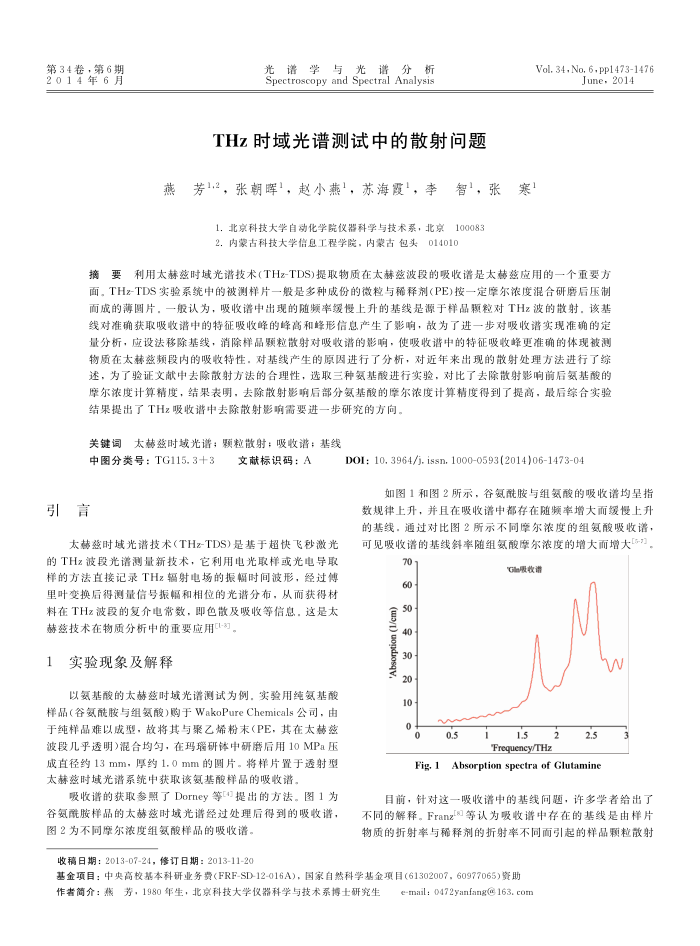 THz时域光谱测试中的散射问题