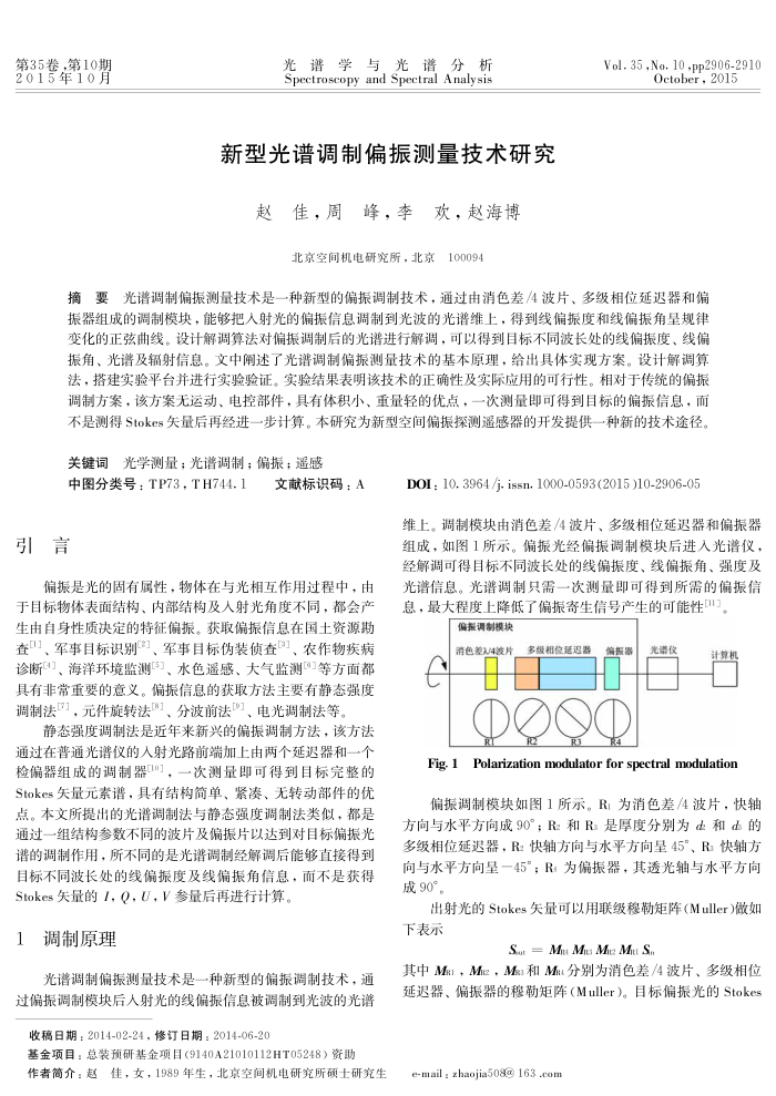新型光谱调制偏振测量技术研究
