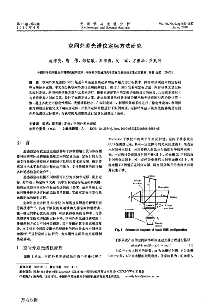 空间外差光谱仪定标方法研究