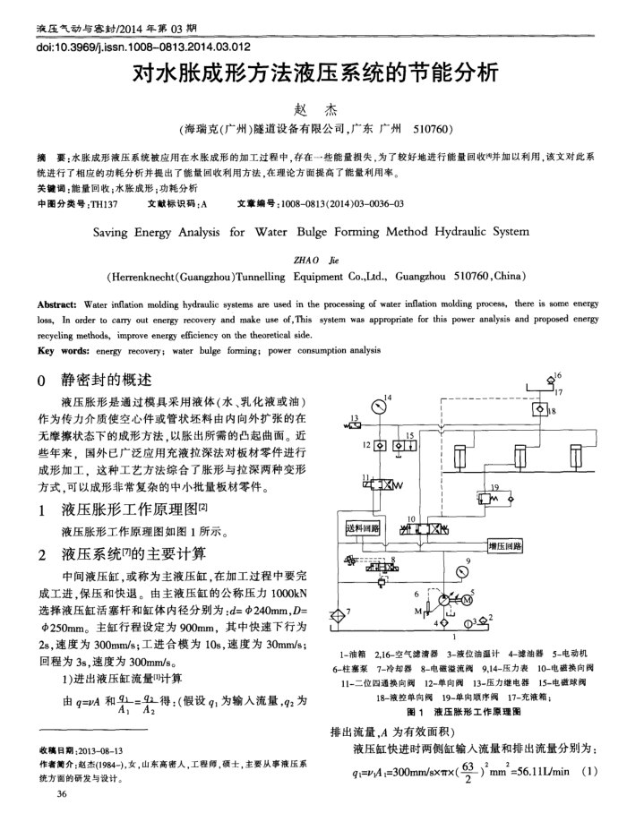 对水胀成形方法液压系统的节能分析