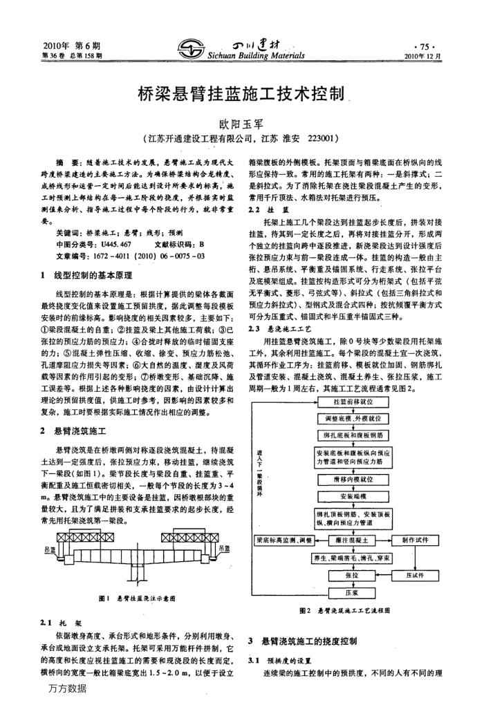 桥梁悬臂挂蓝施工技术控制