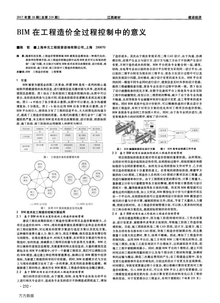 BIM在工程造价全过程控制中的意义