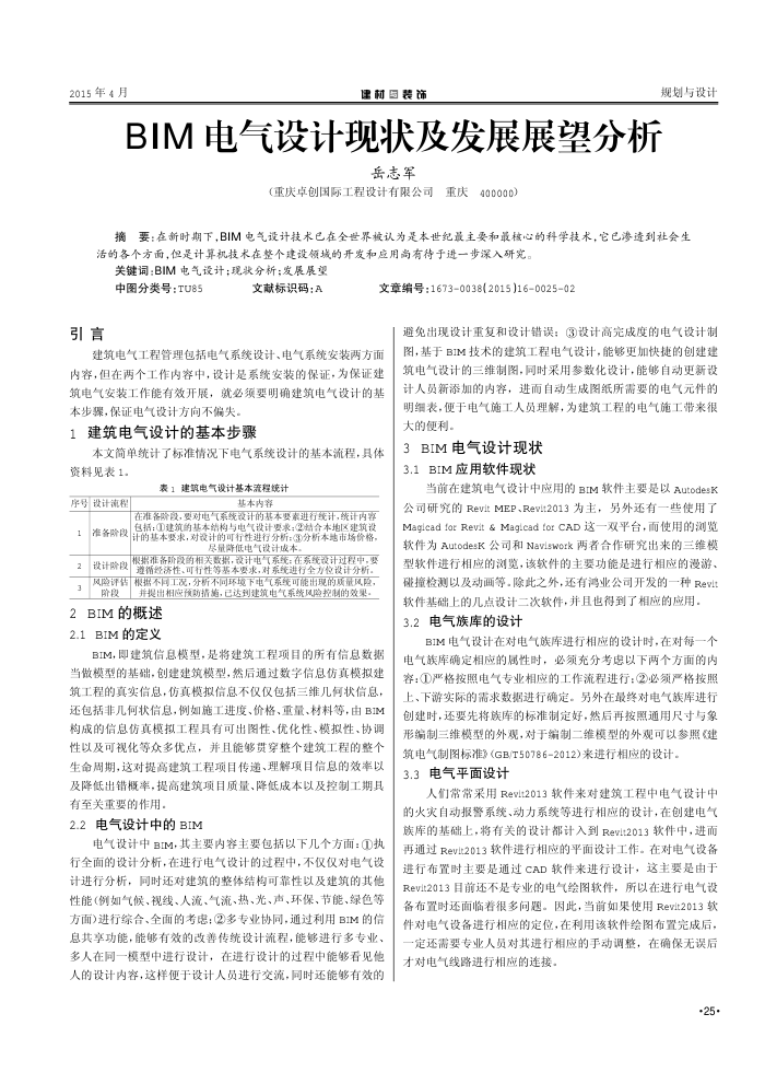 BIM电气设计现状及发展展望分析
