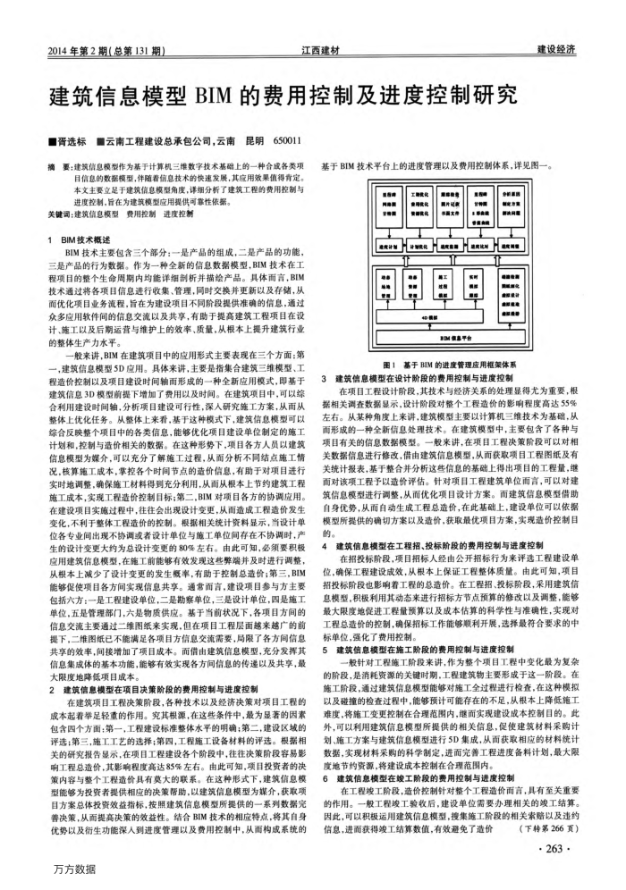 建筑信息模型BIM的费用控制及进度控制研究
