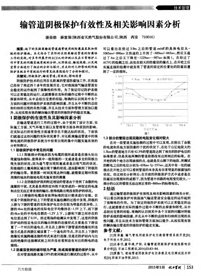 输管道阴极保护有效性及相关影响因素分析