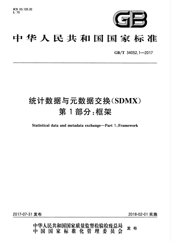 GB/T 34052.1-2017 统计数据与元数据交换(SDMX)第1部分∶框架