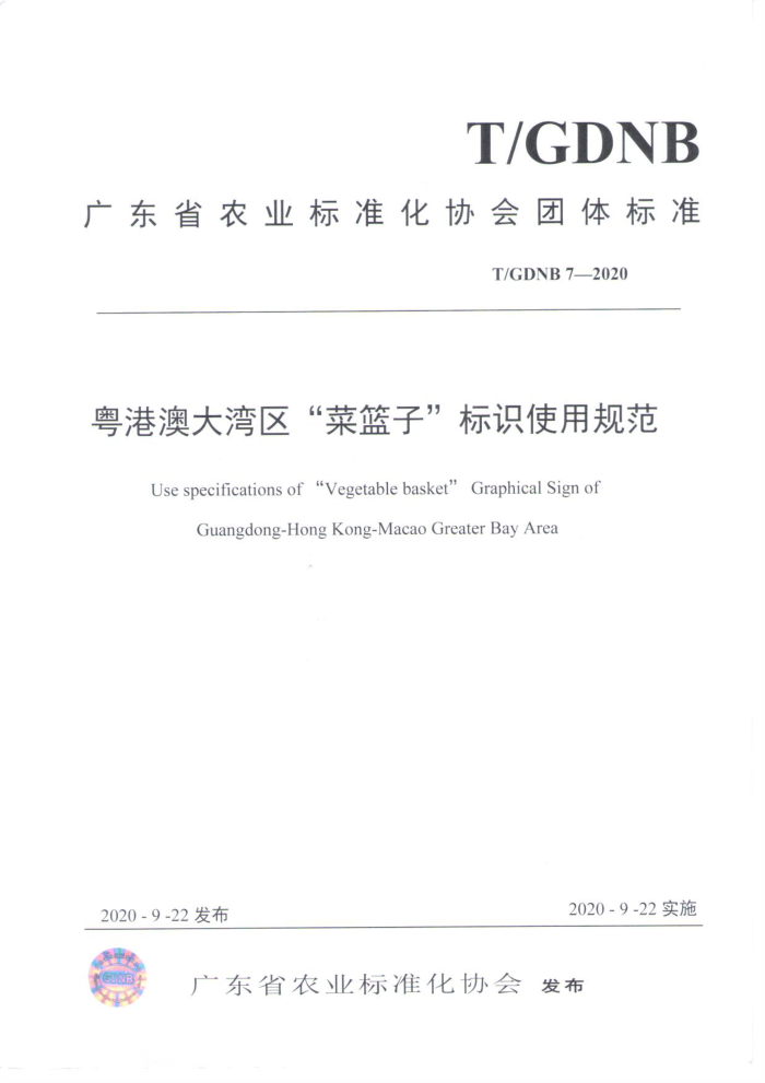 T/GDNB 7-2020 粤港澳大湾区