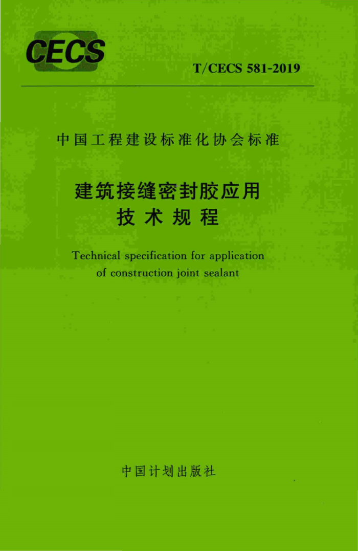 T/CECS 581-2019 建筑接缝密封胶应用技术规程